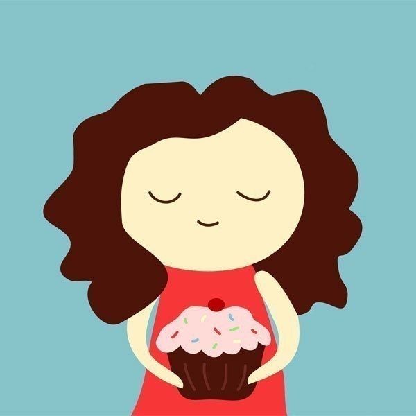 cupcake girl - 5x5 print
