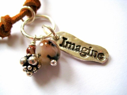 Charm Bracelet in Leather and Silver, Imagine