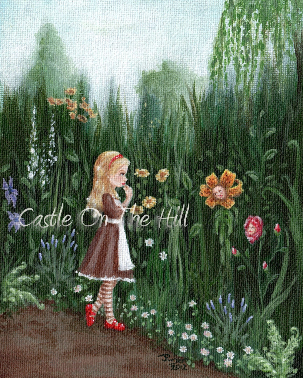 Alice's Adventures In Wonderland - Alice in the Garden of Live Flowers - 8 x 10 print