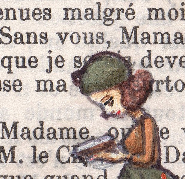 Paris, 1959 - Patrice Reads Obsessively, Sometimes To Her Own Detriment... ACEO Print -