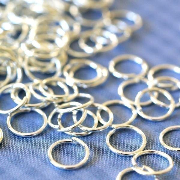 100pcs Silver Finish Jumprings 6mm