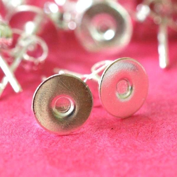 24pcs SILVER Finish EAR Posts 12x6mm