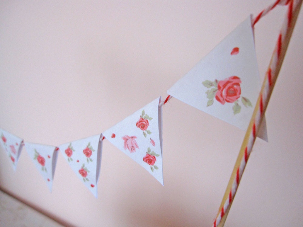 Roses and Tea PDF Cake Bunting