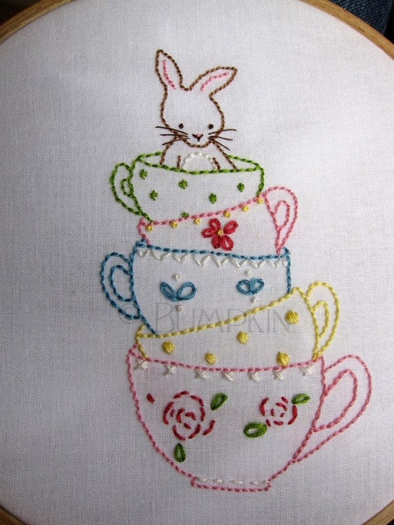 Friends for Tea Embroidery Set - 2 PDF Patterns