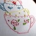Bunny and Her Teacups Embroidery PDF Pattern