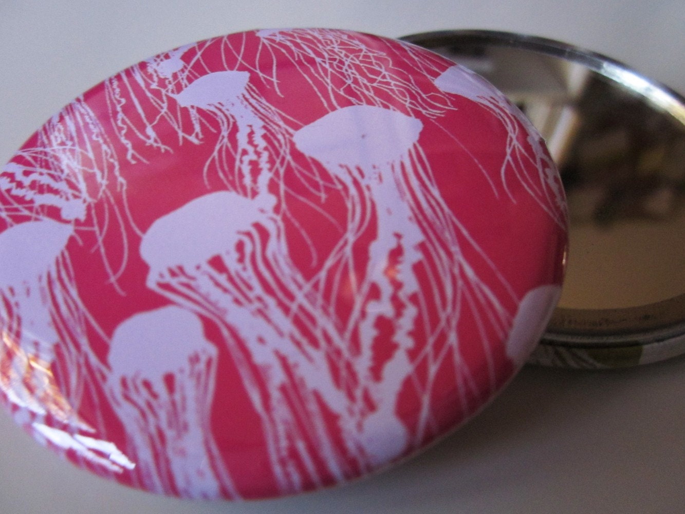 pink jellyfish POCKET MIRROR