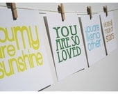 set of 4 unframed inspirational screen prints