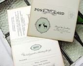 Rustic Woodland Wedding Invitation Set - Doe and Buck Silhouettes