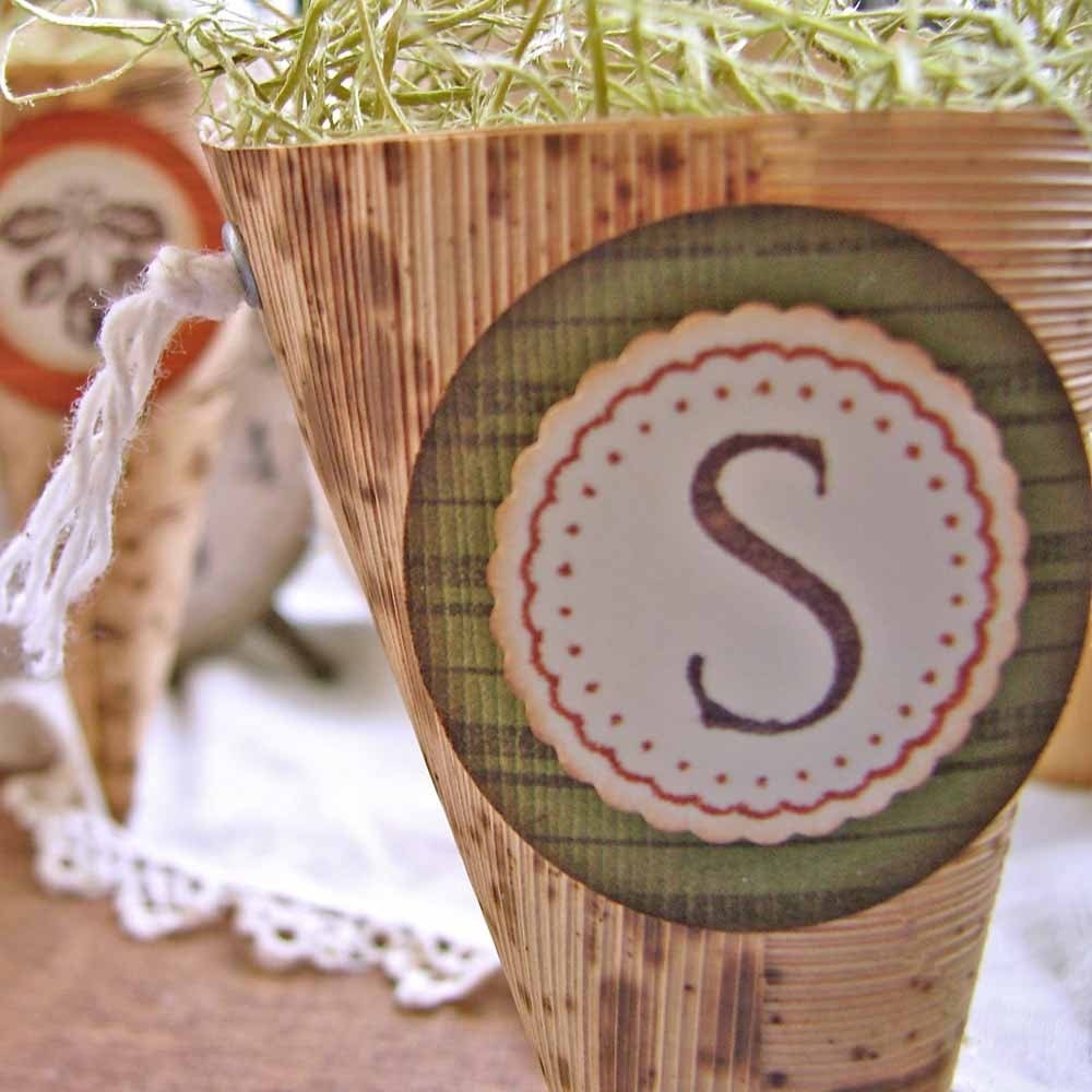 Rustic Autumn Wedding Bamboo Favor Cone Eco-Friendly
