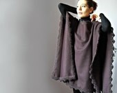 Crochetted Poncho, Coat - Burgundy, Red Wine - Fashion Design - Women - Cape, Jacket - Handmade Italian Mohair