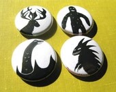 Magnet Pack - Cryptid Silhouettes - Loch Ness, Bigfoot, Chupacabra, Jackalope