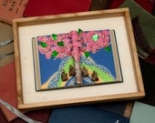 SALE - Colorful Mixed Media Art Made with an Upcycled Book