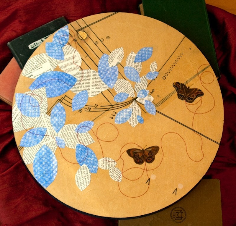 Cheerful Mixed Media Collage with Butterflies