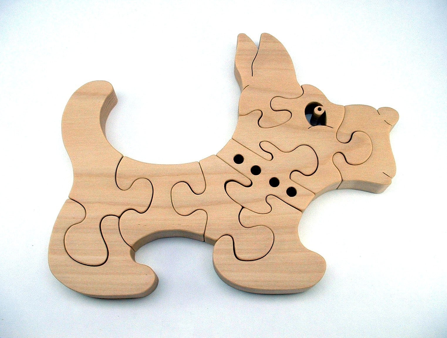 Cute Puppy - Childrens Wood Puzzle Game- New Toy - Hand Made - Child Safe