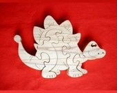 Happy Dinosaur - Childrens Wood Puzzle Game - New Toy - Hand-Made - Child-Safe