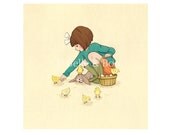Belle Feeds the Chicks
