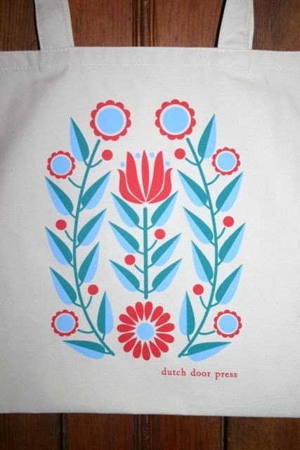 ON SALE 60% off- dutch tulip organic tote