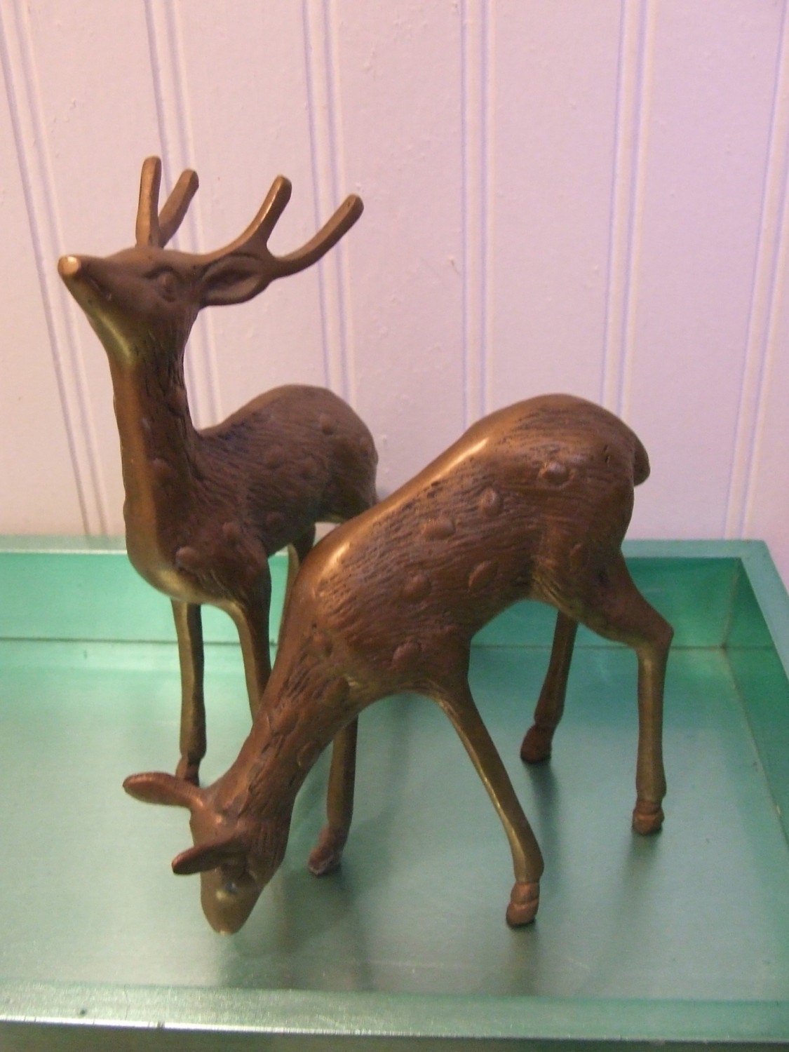 vintage brass deer