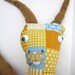 One Of A Kind Plush Monster Doll Jimmy the Bug Made With Upcycled Vintage Fabric