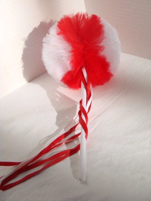 Red and White Whimsy Wishing Wand