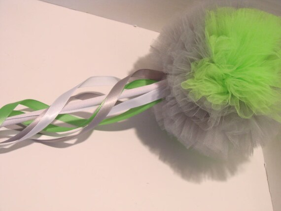 Silver and Lime Green Whimsy Wishing Wand With Trailing Ribbons (for magic, pretend play, fairies or dress up) Il_570xn