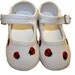 Ladybug shoes - Red ladybugs hand painted on white maryjane shoes for girls - infant, baby, toddler