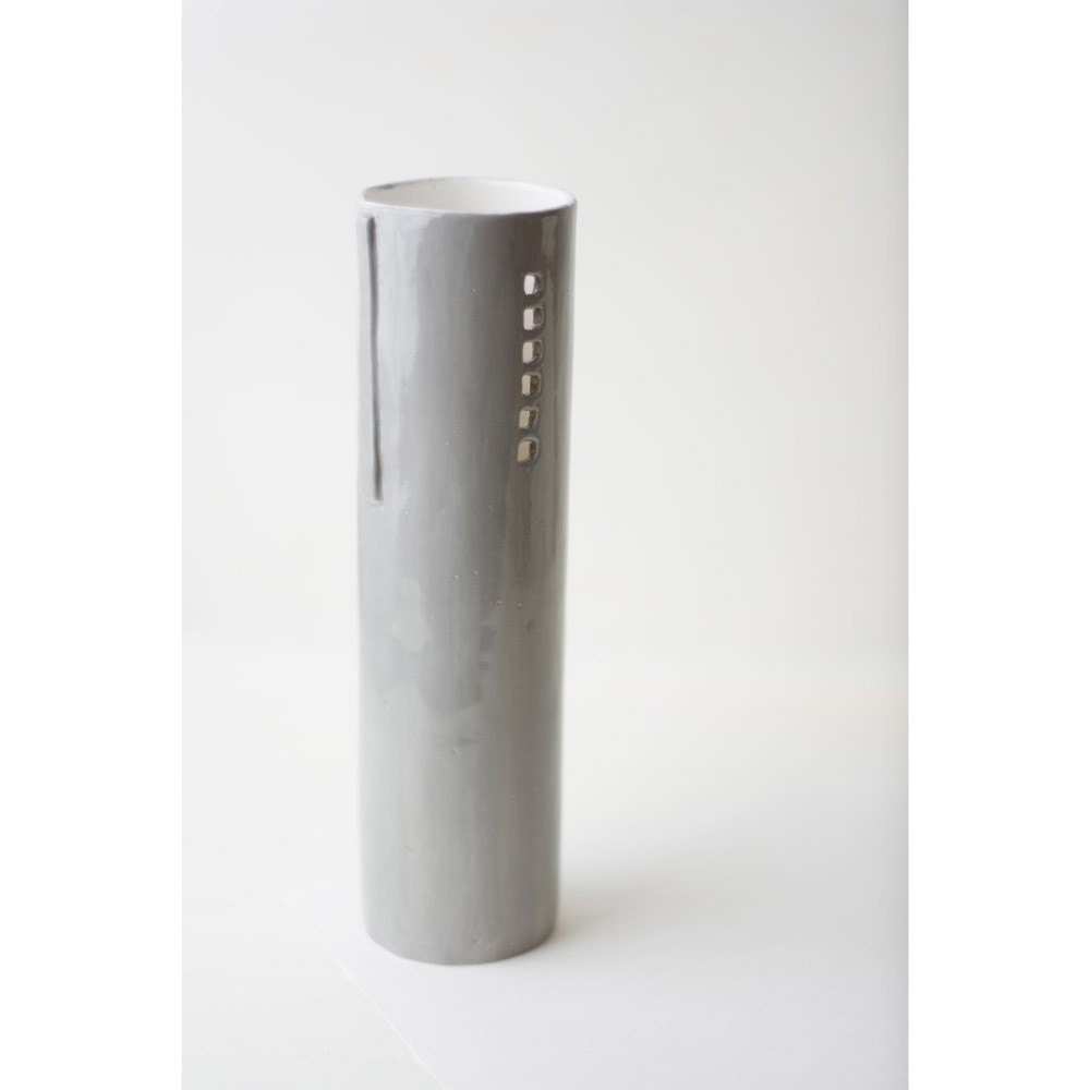 Gray Single Silo Vase