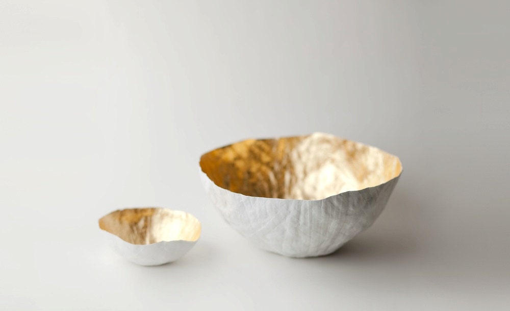 Small Gold Paper Bowl