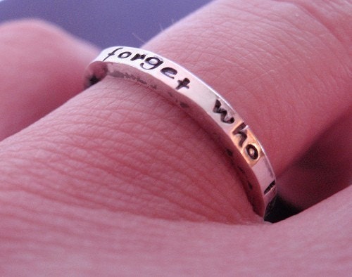 Personalized Custom Inscription or Message Create Your Own Stack Ring in Sterling Silver