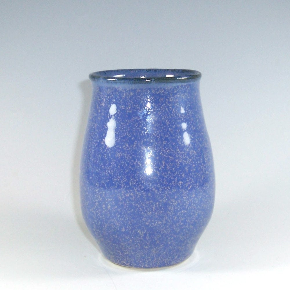 Twilight Blue Vase Wheel Thrown Clay Pottery Free Shipping