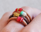 set of 4 leather rings