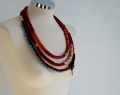 delicate long bubbles necklace in hot colors