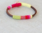 leather and crochet bracelet