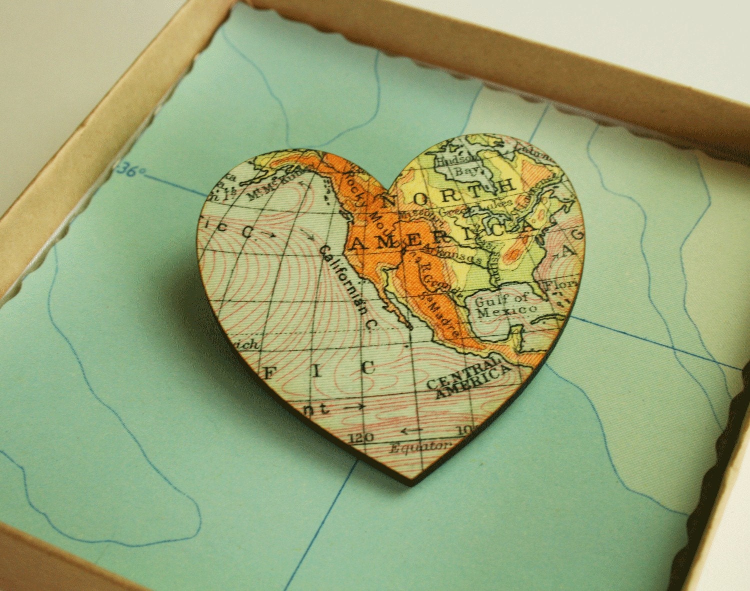 Bespoke map brooch