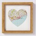 Bespoke map heart - Unframed