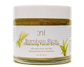 Bamboo Rice Face Scrub. Luxurious Facial Exfoliate. Bamboo, Calendula, Lemongrass. Cleansing Grains. Natural Organic Skin Care. Vegan.