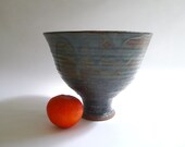 Large Modernist Handmade Studio Pottery Footed Fruit Bowl