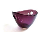 Modernist Art Glass Bowl - Cased Amethyst Glass