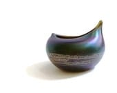 1970s Iridescent Art Glass Vessel by Michael Shearer