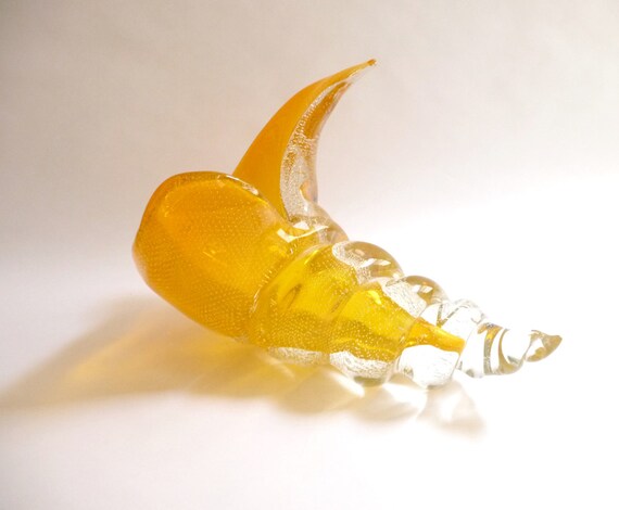 Massive Mid Century Murano Cased Glass Shell Barbini