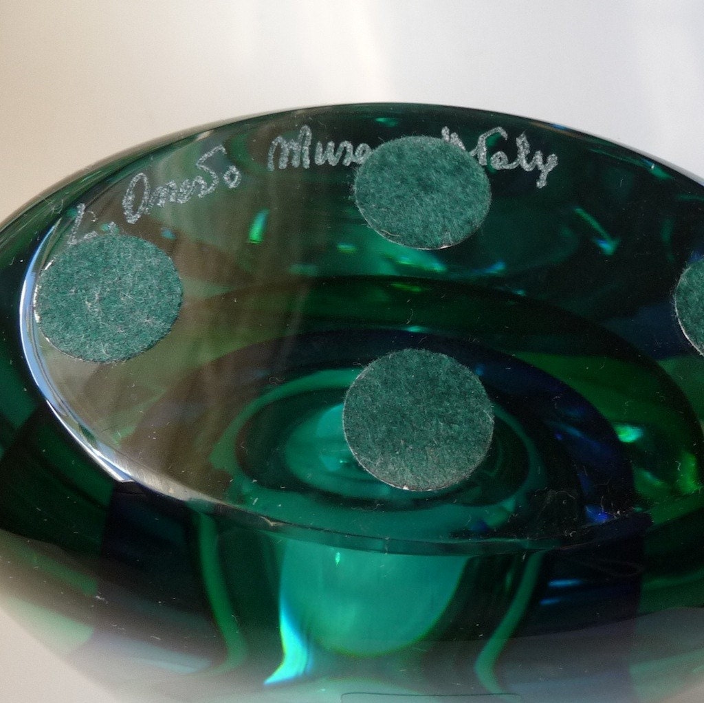 1980s Triple Sommerso Murano Glass Vase by Luigi Onesto