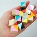 Hand painted wooden cubes...geometric and colorful