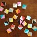 Hand painted wooden cubes...geometric and colorful