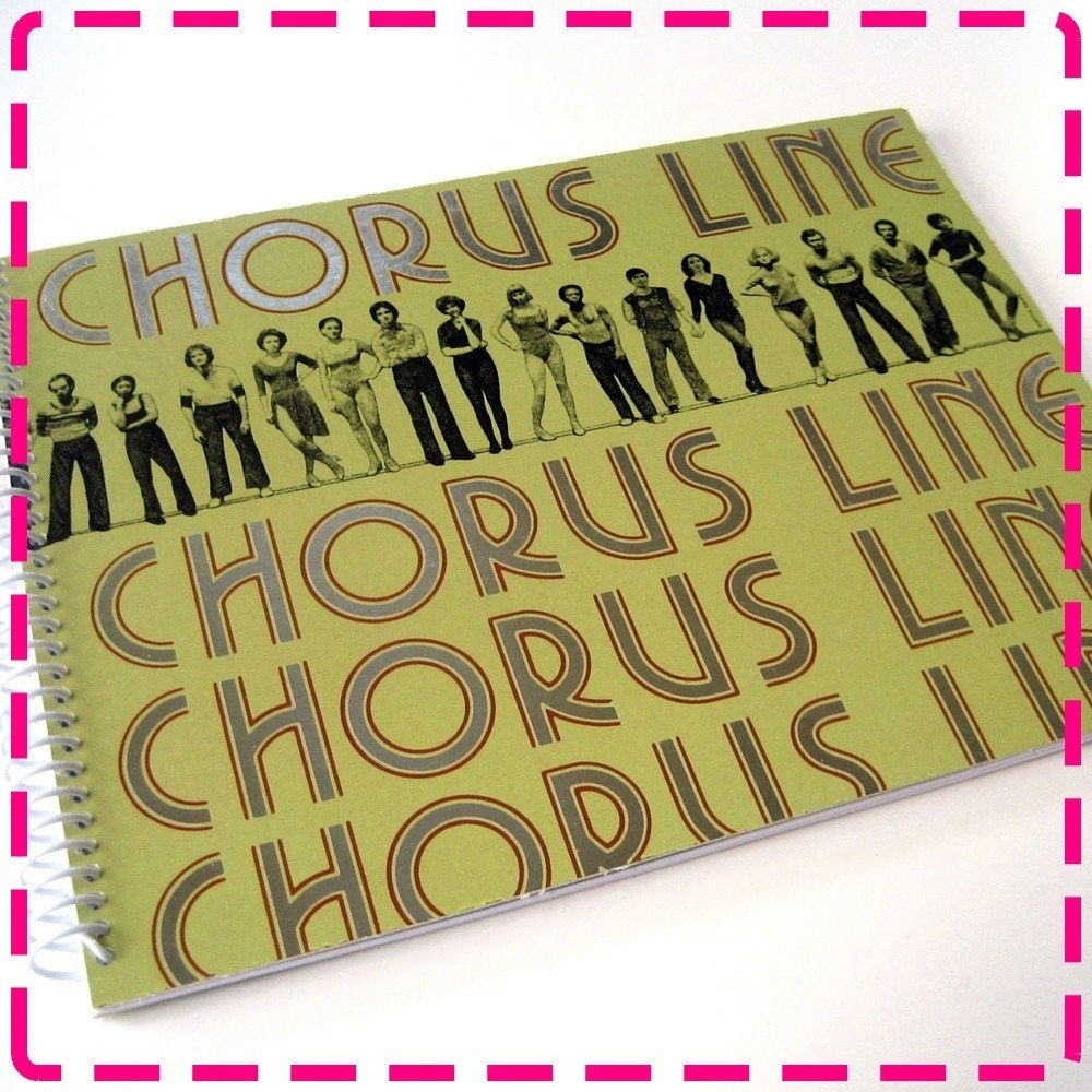 A CHORUS LINE (Original Cast) Original Timecycled / Recycled / Upcycled Retro Record Album Cover Journal Notebook - Vintage Circa 1975