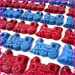 BLUE and RED TRAIN Crayon Favors - Thomas Inspired Party Pack of (20) - Also Avail in Yellow, Green, Purple, Orange, Etc.