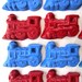 BLUE and RED TRAIN Crayon Favors - Thomas Inspired Party Pack of (20) - Also Avail in Yellow, Green, Purple, Orange, Etc.
