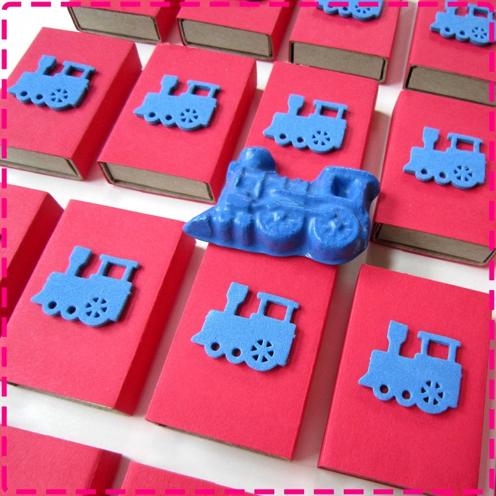 TRAIN PARTY FAVOR Matchbox Goodies - Thomas the Tank Engine Inspired - Party Pack of (20) - Eco Friendly in Blue and Red