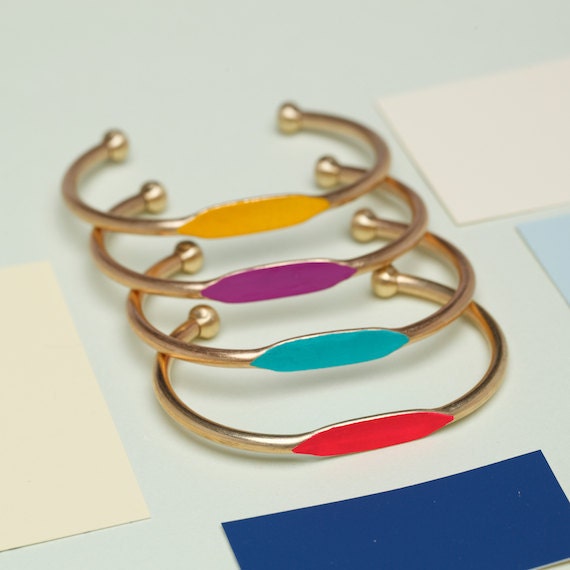 Hand Painted Brass ID Bracelet