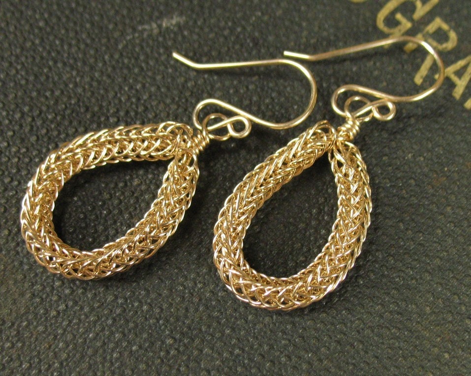 Gold Viking Knit Hoops