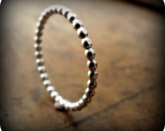 Dotted ring - recycled sterling silver ring